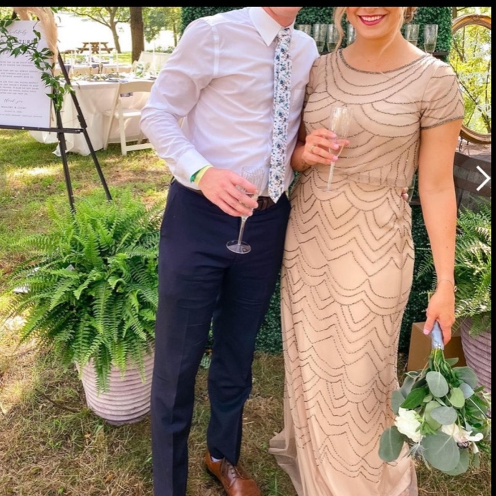Adrianna Papell short sleeve beaded Blouson dress - Picture 7 of 8